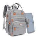 BabbleRoo Diaper Bag Backpack - Baby Essentials Travel Tote - Multi Function Waterproof Diaper Bag, Travel Essentials Baby Bag with Changing Pad, Stroller Straps & Pacifier Case - Unisex, Light Gray by TinyTreasures Baby Boutique