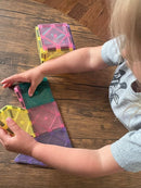 CreateOn Crayola Magnetic Tiles, Building Set for Kids, Magnetic Building Toys for Kids, STEM Travel, Gift for Boys and Girls Ages 3+, 14-Piece Set (Pastel) by TinyTreasures Baby Boutique