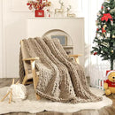 WESHIONGOO Chunky Knit Blanket Throw 50"×60" Knitted Throw Blankets for Couch Bed Fluffy Soft Blanket with Jumbo Chenille Yarn Thick 100% Handmade (Brown) by CozyNest Decor