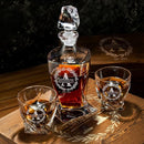 Personalized Whiskey Decanter and Stones Set - Customized Gift for Him - Men, Dad, Father - Engraved Twisted Decanter,2 Twisted Glasses, 2 XL Chilling Balls, Coasters, Tongs in Wooden Gift Box by CozyNest Decor