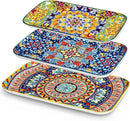 vancasso Serving Platters Set of 3, 16"/14"/12" Inch Rectangular Trays - Serving Platter Extra Large, Bohemian Ceramic Serving Dish for Entertaining Food, Microwave & Dishwasher Safe, Vintage by CozyNest Decor