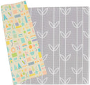Baby Care Play Mat (Large, Sea Petals - Grey) 82'' x 55'' Original One-Piece Reversible Rollable Waterproof Play Mat for Infants, Babies, Toddler, and Kids by TinyTreasures Baby Boutique