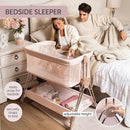Baby Bedside Sleeper - Bassinet & Bedside Crib with Height Adjustment & Wheels - Can Be Placed Next to Bed - Attaches to Parents Bed - Easy to Fold & Carry Bassinet for Girls (Pink) by CozyNest Decor