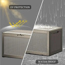 100 Gallon Lockable Resin Deck Box, Waterproof & UV-Resistant Outdoor Storage Box for Outdoor Cushion Storage, Garden Tools & Pool Accessories Storage, Gray by CozyNest Decor