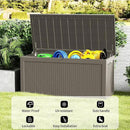 320 Gallon Lockable Resin Deck Box, Waterproof & UV-Resistant Outdoor Storage Box for Outdoor Cushion Storage, Garden Tools & Pool Accessories Storage, Gray by GreenHaven Gardens