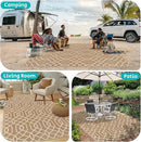 HEBE Outdoor Rug Waterproof 8x10, Reversible Plastic Straw Rug RV Camping Rug, Indoor Outdoor Patio Mat Clearance, Outside Carpet for Porch,Deck,Camper,Balcony,Backyard,Picnic by GreenHaven Gardens