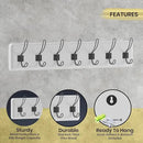 HBCY Creations White Solid Wood Wall Mounted Coat Rack with Shelf, 7 Hooks, 34" Long - Kitchen, Mudroom, Entryway, Bathroom - Includes Mounting Hardware, Coat Hanger, Dog Leash Hooks, Towel Rack by CozyNest Decor