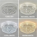9-Light Crystal Flush Mount Chandelier Ceiling Light Fixture for Living Room Dining Room Bedroom Foyer Entryway Hallway Closet Bathroom (Chrome D22) by CozyNest Decor