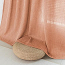 MYSKY HOME Orange Curtains for Bedroom, Short Curtains for Small Window, Boho Semi Sheer 2 Panel Set, Linen Style Texture for Closet/Kitchen, 50"x63", Burnt Orange by CozyNest Decor