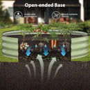 Raised Garden Bed Kit, 4x4x1 ft Round Galvanized Planter Box Outdoor with Safety Edging, Large Metal Raised Beds for Gardening Vegetables Flower Fruits (Avocado Green) by GreenHaven Gardens