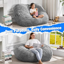 Hobestluk 3FT Bean Bag Chairs Adult Bean Bag with Portable Handle Comfy Large Bean Bag Chair with Removable Cover for Living Room Bedroom or Reading Nook (Stripe Grey, 3FT) by TinyTreasures Baby Boutique