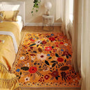 Area Rug 4x6 Rug Washable Boho Rugs Non Slip Low Pile Floral Small Carpet for Bedroom, Bedside, Kids Room, Office, Dining Room(Yellow) by CozyNest Decor