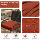 Patio Chair Cushions 24 X 24 X 5 Inch Waterproof Outdoor Seat Cushions for Patio Furniture, Outdoor Sofa Couch Pads with Ties & Handle, Set of 2, Terra Red by GreenHaven Gardens