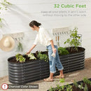 Best Choice Products 8x2x2ft Metal Raised Garden Bed, Oval Outdoor Deep Root Planter Box for Vegetables, Herbs w/ 4 Support Bars, 215 Gal Capacity - Peacock Blue by GreenHaven Gardens