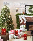Red flameless Candles with Remote Control Timer Battery Operated LED Pillar Candles 4‘’ 5‘’ 6‘’ Fake Candles with String Lights Set of 3 for Christmas or Special Festivals Decorations by CozyNest Decor