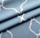 MIUCO Moroccan Embroidery Semi Sheer Curtains Faux Linen Grommet Curtains for Bedroom 52 x 63 Inch 2 Panels, Dusty Blue by CozyNest Decor