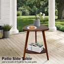 Wood Side Table, Small End Table with Storage Shelf, Accent Table for Living Room, Solid Wood Legs, Walnut by CozyNest Decor