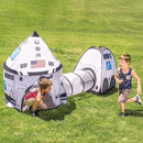 JOYIN White Rocket Ship Pop up Play Tent with Tunnel and Playhouse Kids Indoor Outdoor Spaceship Tent Set by TinyTreasures Baby Boutique