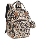 RUVALINO Diaper Bag Backpack-Multifunction Baby Travel Bag with Changing pad, Insulated Bottle Holders & Pacifier Case, Large Capacity, Waterproof, Yellow Leopard by TinyTreasures Baby Boutique