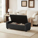 48" Ottoman with Storage, Storage Ottoman Bench with Safety Hinge, Upholstered Entryway Bench with Seating for Bedroom, Living Room, Holds up to 330 lb, Dark Gray by CozyNest Decor