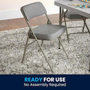 Flash Furniture Hercules Series Metal Folding Chairs with Cushioned Seats, Fabric Upholstered Event Chairs, Set of 2, Gray by GreenHaven Gardens