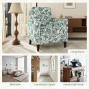 Floral Accent Chair Set of 2, High Back Upholstered Armchair with Solid Wooden Legs, Padded Armrest and Removable Comfortable Cushioned Seat Single Sofa for Living Room, Bedroom, Green by CozyNest Decor