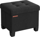SONGMICS Storage Ottoman, Small Ottoman Foot Rest with Legs, 12.6 x 15.8 x 13.2 Inches Foot Stool, Load up to 660 lb, for Living Room, Bedroom, Dorm, Ink Black ULSF012B01 by CozyNest Decor