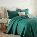 MarCielo 3-Piece 100% Cotton Oversized Bedspread Lightweight Quilt Coverlet Embroidery Farmhouse Bedding Set T0 (Emerald, Oversized King (118"x106")) by CozyNest Decor