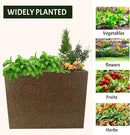 Metal Planter Box Rectangular Planter, 35.5" Lx 10" Wx 28" H Terrazzo Brown Large Planters with Drainage Holes, Galvanized Steel Tall Planters for Patio/Porch by GreenHaven Gardens