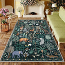 OJIA Jungle Print 5x7 Area Rugs for Living Room, Green Soft Washable Rugs for Bedroom Ultra-Thin Non-Slip Modern Rug, Stain Resistant Nursery Rug Carpet for Kids Playroom Nursery Dining Room by TinyTreasures Baby Boutique