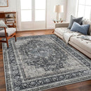 Area Rug 5'x7' Washable Rug Traditional Floor Cover Thin Retro Kitchen Indoor Distressed Non Slip Carpet for Living Room Bedroom Dining Room by TinyTreasures Baby Boutique