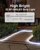 LUHLEE Solar LED Strip Lights, Upgrade Outdoor Rope Lights 8 Lighting Modes,IP65 Waterproof String Lights for Patio Yard Deck Porch Balcony Garden (White, 32.8 ft) by GreenHaven Gardens