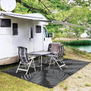 GENIMO Outdoor Rug 8' x 10' Waterproof for Patios Clearance, Reversible Outdoor Plastic Straw Camping Rug Carpet, Large Area Rugs Mats for RV, Camper, Deck, Balcony, Porch, Beach, Picnic, Black&Grey by CozyNest Decor