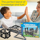 Thames & Kosmos Structural Engineering: Bridges & Skyscrapers | Science & Engineering Kit | Build 20 Models | Learn about Force, Load, Compression, Tension | Parents' Choice Gold Award Winner, Blue by TinyTreasures Baby Boutique