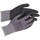 Amazon Basics Micro-Foam Nitrile Coated Work Gloves, Nylon Liner Fiber, Touch Screen, Grey, Size 6/XS, 12-Pair by GreenHaven Gardens