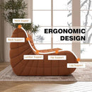 Bean Bag Chair, Oversized Fireside Chair Bean Bag Sofa Large Bean Bag Chair for Adults, 3 Seater Bean Bag Chairs for Teens with High Density Comfortable Foam, Bean Bag for Living Room, Bedroom(Orange) by CozyNest Decor