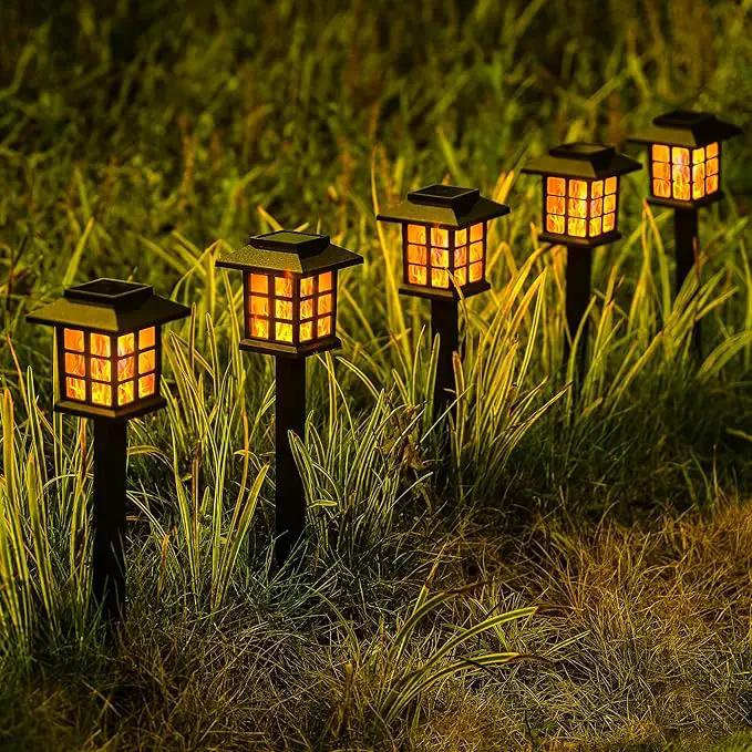 GIGALUMI Solar Lights for Outside,10 Pack Flickering Flame LED Solar Outdoor Lights, Waterproof Solar Garden Lights Maintain 10 Hours of Lighting for Christmas, Garden, Landscape, Path, Yard, Patio, photo 8 of 8