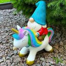 Mood Lab Garden Gnome Statue - Garden Gnome Riding Unicorn - 8.3 Inch Tall Lawn Figurine - for Outdoor or House Decor - Funny Yard & Patio Decoration by CozyNest Decor
