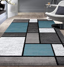 Rugshop Contemporary Modern Boxes for Home Office,Living Room,Bedroom,Kitchen Non Shedding Area Rug 3'3" x 5' Blue/Gray by TinyTreasures Baby Boutique