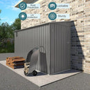 4 * 9.2 FT Outdoor Storage Shed, Galvanized Steel Garden Shed with Lockable Door & Window, Waterproof Metal Tool Storage for Garden, Backyard, Patio, Lawn(Gray) by GreenHaven Gardens