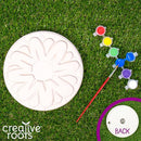 Creative Roots Mosaic Flower Garden Stepping Stone Kit, Includes 7-Inch Ceramic Stone & 6 Vibrant Paints, DIY Stepping Stone Kit for Kids Ages 6+ by TinyTreasures Baby Boutique