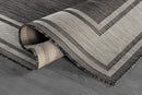 Beverly Rug Outdoor Rug 8x10 Modern Bordered Area Rugs for Indoor and Outdoor Patio Deck Porch Garden Waterproof Weather Sun Resistant Washable Outside Carpet (8 x 10 Dark Gray) by CozyNest Decor
