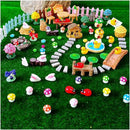 100 Pcs Miniature Fairy Garden Accessories Mini Landscape, Resin Micro Buildings Structures Tiny Animals Figurines by GreenHaven Gardens