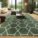 ONASAR Area Rugs for Bedroom Living Room, Washable 4x6 Fluffy Olive Green and White Throw Rug, Shaggy Geometric Floor Mat for Home Decor Aesthetic, Soft Plush Fuzzy Carpet for Nursery Kids Teen Dorm by TinyTreasures Baby Boutique