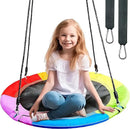 TURFEE 40" Saucer Tree Swing for Kids - 900Lb Weight Capacity, 900D Waterproof Oxford Fabric Platform Swing Seat with Adjustable Ropes for Kids Playground Outdoor Activity Backyard Fun (Rainbow) by GreenHaven Gardens