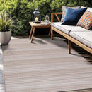Stripe Outdoor Rug 6x9 Washable Outside Carpet for Indoor Patio Porch Waterproof Easy Cleaning Non Shedding Area Rugs Beige 6 x 9 by CozyNest Decor
