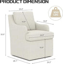VKNOW Upholstered Dining Chairs, Modern Kitchen Chairs Dinner Chairs with 4 Casters, Linen Armchair for Bedroom Reading Room Living Room, Beige by CozyNest Decor