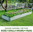 Land Guard 12×4×1ft Galvanized Raised Garden Bed Kit for Vegetables 2 Pack, Galvanized Super Large Metal Planter Raised Garden Boxes Outdoor by CozyNest Decor