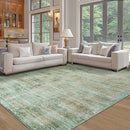 Area Rug 5x7 Living Room Rugs: Abstract Large Washable Rugs with Non-Slip Backing, Thin Carpet for Dining Room Table Bedroom Nursery Indoor Home Office-Green by TinyTreasures Baby Boutique