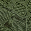 Longhui bedding Chunky Cotton Knit Throw Blanket for Couch, Sofa, Bed, or Chair, Decorative Breathable Fall Cable Knit Blanket 51 x 63 Inches, Olive Green by CozyNest Decor